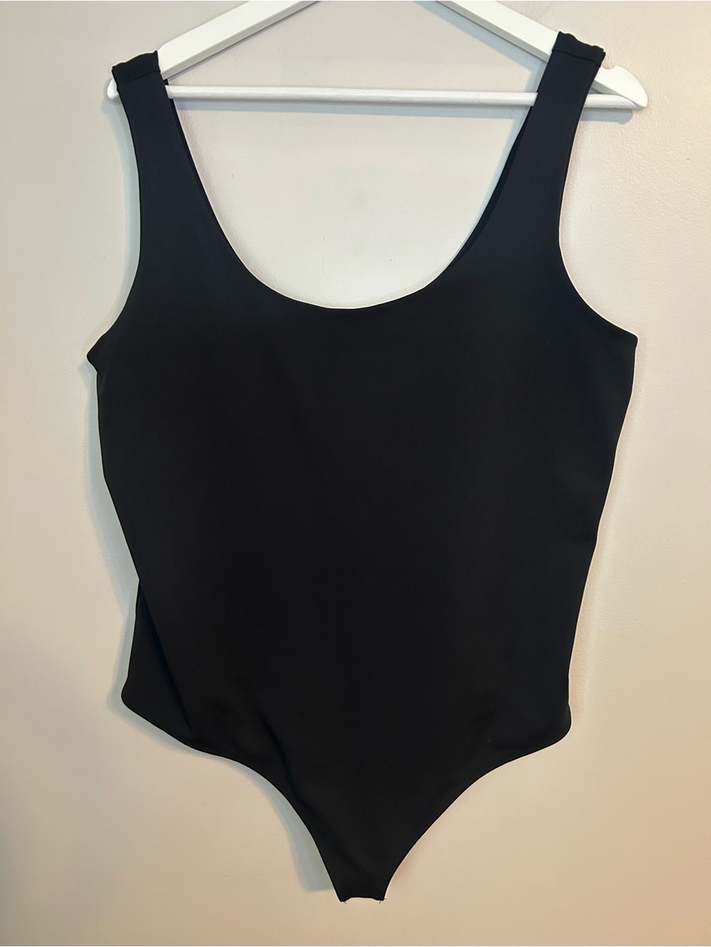 Express Classic Black Scoop Neck Bodysuit Body Contour High Compression